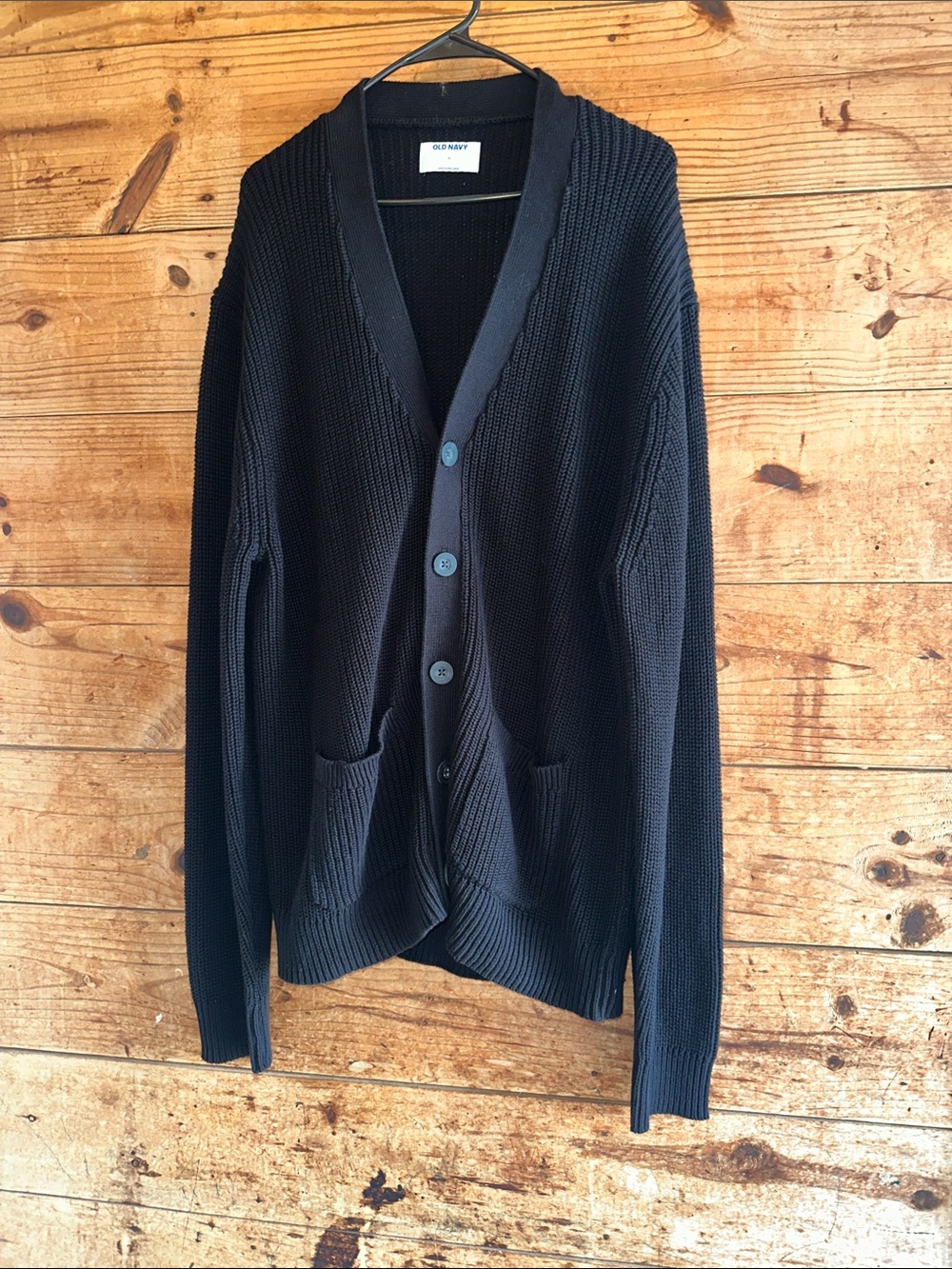 Old Navy Black Button-Front Knit Cardigan
